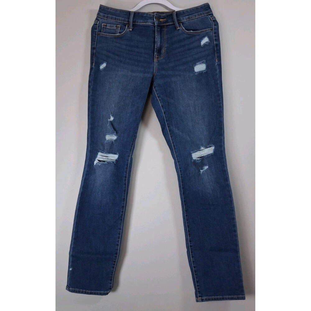 Old Navy Jeans Womens 8 Long Power Slim Straight Stretch Mid Rise Denim